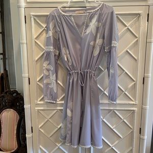 Tory Burch lavender knee length flowered dress.